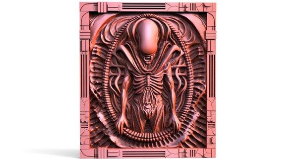 alien xenomorph cnc signs logos giger relief carveco aspire artcam 3d print model - Mito3D
