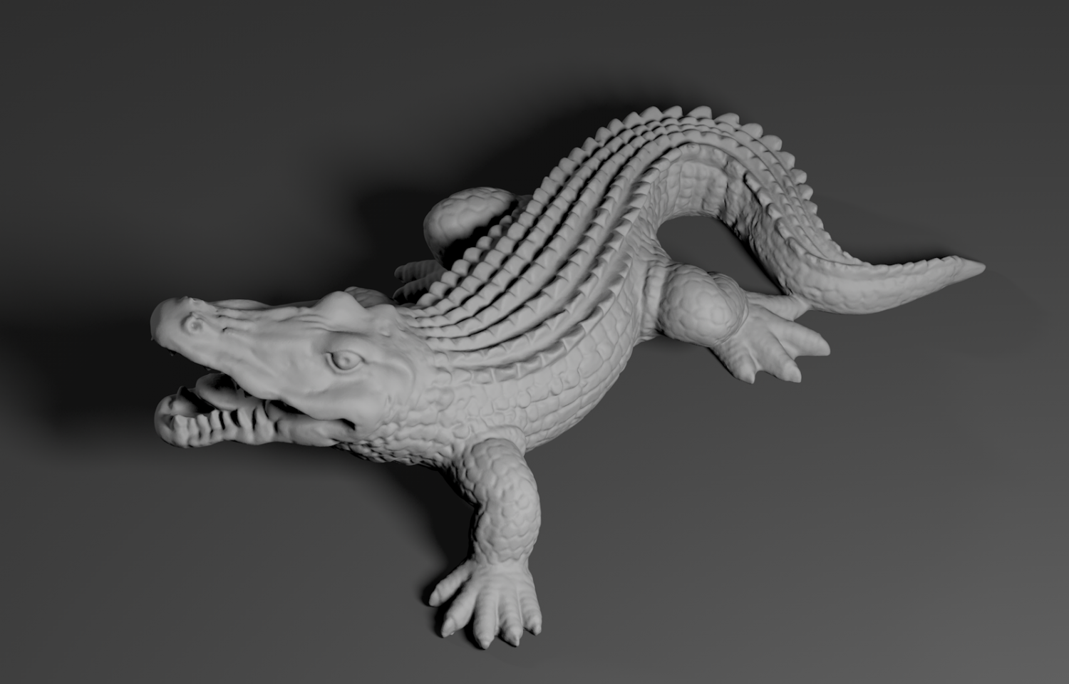 alligator - crocodile 3d print model in animals 3dexport animal reptile cayman 3D print model - Mito3D