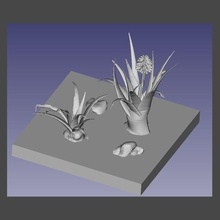 aloès incendies 3 modèles miniature jeu guerre rpg marteau terre friche moderne paysage dispersion diorama imprimable joueur 3d print model - Mito3D