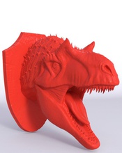 alossaur wall trophy free 3dprint dinossaur head 3d decoration house obj stl 3d print model - Mito3D