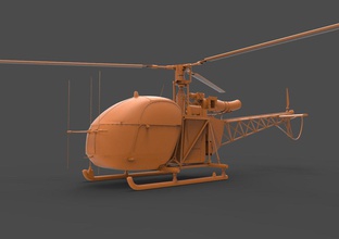 alouette ii utilidad helicóptero la luz único motor aerospatiale francia francés iii aeronave aire plano 3d print model - Mito3D
