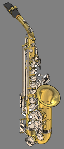 alto saksafon 3d model in pirinç 3dexport caz orkestra enstrüman ses müzik grup müzikal audio device sanat klasik melodi brass instrument boynuz hobi 3D print model - Mito3D