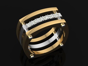 amazing men ring diamond golden platinum 3dm jewelry wedding 3d print model - Mito3D