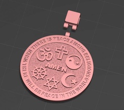 amen 3d print model in pendants 3dexport jewelry suspension pendant 3d print model - Mito3D
