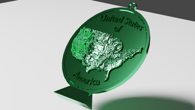 America sollievo carta geografica Uniti d'America decorazione mappe parete tavolo arredamento esagerato arte 3d print model - Mito3D