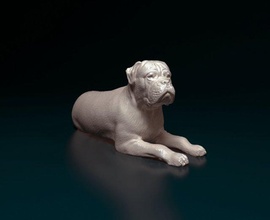 américain bouledogue mensonge 3d impression modèle in figurines 3dexport chien stl animal figure miniarré obj compagnie statue imprimable 3d print model - Mito3D