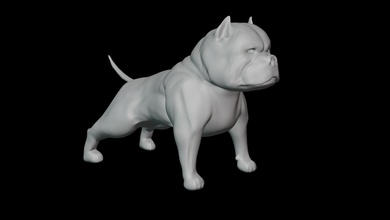 americano prepotente 3d stampa modello in scultura 3dexport cani 3d print model - Mito3D