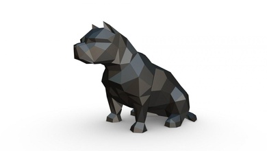 Amerikan zorba Sanat hediye Yazdır düşük poli 3dprint hayvan dekor heykelcik iç tasarım minyatürler heykel oyuncak karikatür kağıt işi Japon katlama sanatı köpek 3d print model - Mito3D