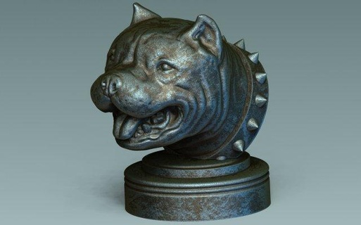 american bully sculpture dog breed head animal bulldog zbrush figurine statue miniatures figurines 3d print model - Mito3D