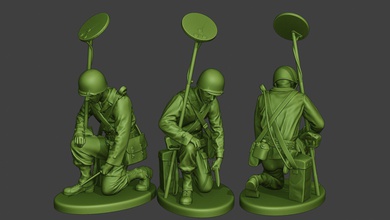 americano ingegnere soldato ww2 ricerca a9 3d stampa modello in figurine 3dexport miniatura scultura figura azione uomo guerra militare esercito m1 seconda mondiale alleati garand scr 625 rivelatore 3d print model - Mito3D