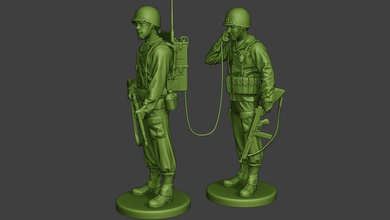 americano ingegnere soldati ww2 scr 300 a9 3d stampa modello in figurine 3dexport miniatura scultura figura soldato azione uomo guerra militare esercito m1 seconda mondiale alleati garand rivelatore 3d print model - Mito3D