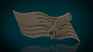 americano bandiera aquila stl modello cnc 3d stampante stampa in segni loghi 3dexport america uniti d'america usaflag americana d 39 onda 3dflag aquila flagandeagle nazione countryflag arte 3d print model - Mito3D