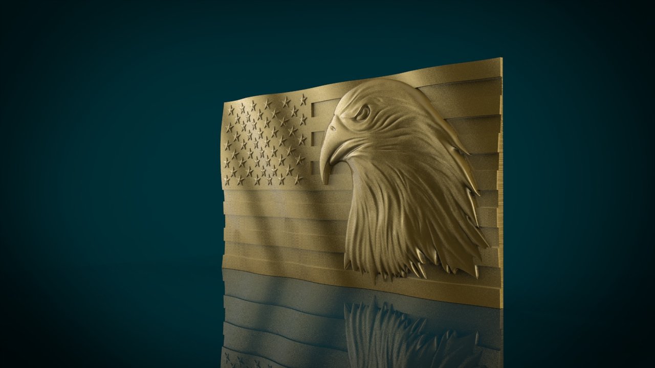 drapeau américain eagle modèle stl cnc imprimante 3d le l'amérique états-unis usaflag americanflag waveflag 3dflag americaneagle l'aigle flagandeagle pays countryflag art des signes les logos 3D print model - Mito3D