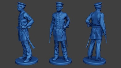 american naval officer stand civil war union acwus1 man miniature figure sculpture army soldier military usa north 1836 ship sailor lunch navy action-figure 3d print model - Mito3D