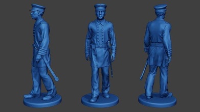 american naval officer walk civil war union acwus1 man miniature figure sculpture army soldier military usa north 1836 ship sailor lunch navy action-figure 3d print model - Mito3D