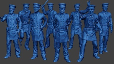 american naval officers civil war union pack 1 acwus1 3d print model in figurines 3dexport man miniature figure sculpture army soldier military usa north 1836 ship sailor lunch navy action-figure 3d print model - Mito3D