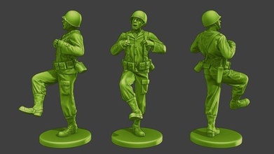 americano soldado ww2 dança a15 escultura miniatura figura homem guerra militares exército cabelo batalha Mundial aliados Garand Thompson cobrir bainha fogo capacete action figure 3d print model - Mito3D