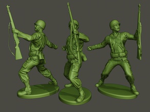 amerikanisch soldat ww2 granate a1 3d drucken modell figuren 3dexport krieg aktion miniatur zahl skulptur männer militär armee m1 garand ii schrei werfen 3d print model - Mito3D