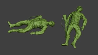 amerikanisch soldat ww2 getötet a11 3d drucken modell figuren 3dexport miniatur skulptur zahl aktion krieg militär armee alliierte garand grab beten usa verstorbene töten graben 3d print model - Mito3D