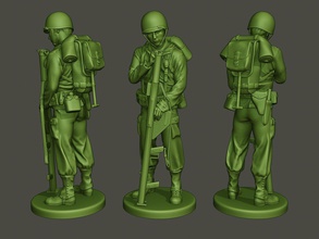 american soldier ww2 bazooka a4 3d print model in figurines 3dexport war action miniature figure sculpture man men military army m1 garand ii scream throwing 3d print model - Mito3D