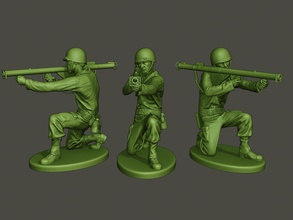 amerikan asker ww2 ateş etmek çömelmiş a4 3d yazdır model in hatıra 3dexport minyatür şekil heykel adam askeri savaş aksiyon ordu garand siyah dünya savaşı ii m1 müttefikler yürüme piyade 3d print model - Mito3D