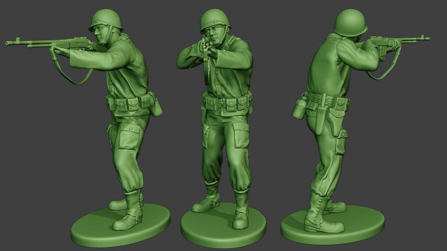 amerikan asker ww2 ateş etmek stand3 a12 3d yazdır model in figürinler 3dexport adam askeri ordu savaş minyatür şekil heykel dünya savaşı ii müttefikler garand thompson detektör mühendis aksiyon çekim 3D print model - Mito3D