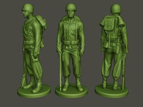 american soldier ww2 stand a1 free man military miniature men war action figure sculpture army m1 garand ii walk walking 3d print model - Mito3D