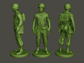 amerikanisch soldat ww2 stand a8 3d drucken modell figuren 3dexport miniatur skulptur zahl aktion krieg militär armee helm weltkrieg alliierte bräunung sicherheit medizin 3d print model - Mito3D