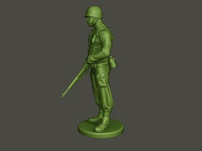 american soldier ww2 stand guard a5 3d print model in figurines 3dexport war action miniature figure sculpture man men military army m1 garand ii walk 3d print model - Mito3D