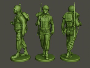 amerikanisch soldat ww2 a5 3d drucken modell erinnerungsstücke 3dexport miniatur zahl skulptur militär krieg aktion armee garand schwarz weltkrieg m1 alliierte schütze 3d print model - Mito3D