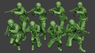 amerikanisch soldaten ww2 a12 pack 1 3d drucken modell figuren 3dexport soldat militär armee krieg miniatur zahl skulptur alliierte garand thompson ingenieur aktion schießen bündeln 3d print model - Mito3D