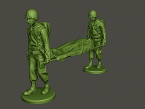 american soldiers ww2 carring stretcher a8 3d print model in figurines 3dexport miniature sculpture war figure army military man soldier action helmet white worldwarii allies safety medic 3d print model - Mito3D