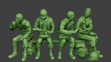 amerikan askerler ww2 yemek a13 3d yazdır model in figürinler 3dexport adam askeri heykel asker savaş minyatür şekil ordu m1 dünya savaşı ii müttefikler garand gıda i̇çmek action figure öğle yemeği 3d print model - Mito3D