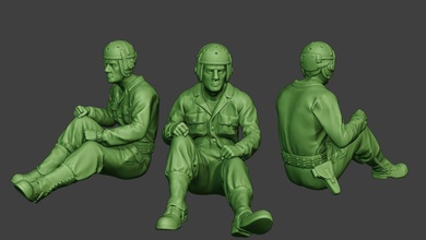 american tank crew unit ww2 sit3 atc1 man miniature figurine sculpture figure soldier war action military army warii allies us sherman m1a4 3d print model - Mito3D