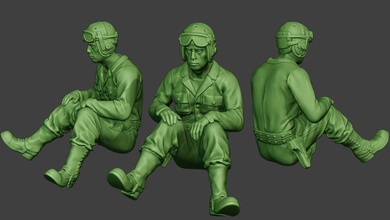 american tank crew unit ww2 sit5 atc1 man miniature figurine sculpture figure soldier war action military army warii allies us sherman m1a4 3d print model - Mito3D