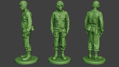 americano serbatoio equipaggio unità ww2 stand2 atc1 uomo miniatura figurina scultura figura soldato guerra azione militare esercito warii alleati us Sherman m1a4 3d print model - Mito3D