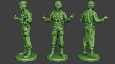 americano serbatoio equipaggio unità ww2 parlare atc1 uomo miniatura figurina scultura figura soldato guerra azione militare esercito warii alleati us Sherman m1a4 3d print model - Mito3D