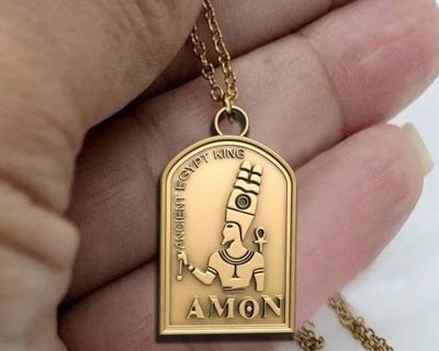 amon ancient egyptian king pendant pendants jewelry gold printable silver 3dsmax egypt prototype stl printing pharaonic inscriptions isis goddess osiris nefertiti 3d print model - Mito3D