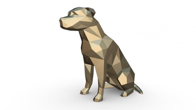 amstaff şekil 3 3d yazdır model in hayvanlar 3dexport sanat hediye düşük poli 3dprint hayvan dekor heykelcik iç tasarım minyatürler heykel oyuncak kağıt işi japon katlama sanatı köpek amerikan staffordshire teriyer 3d print model - Mito3D