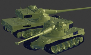 amx 50 tanks 3d print model in toys 3dexport war thunder wow wows models modeling printing toy 3d print model - Mito3D