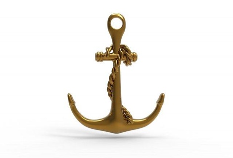anchor  pendants jewlery pendant anchor sea maritime ship sailor fashion rope necklace juhannproduct earring accessories gold silver  3d print model - Mito3D