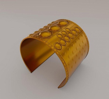 antiguo pulsera esposas Moda oro dorado joya joyería plata patrones muñeca mano vikingo brazo anillo banda medieval mujer 3d print model - Mito3D