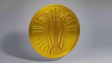 antiguo moneda imprimible 3d impresión modelo in 3dexport oro escultura arte monedas colgante pendiente mandaloriano joyería joya insignia símbolo historia metal dinero mok shaiz star wars 3d print model - Mito3D