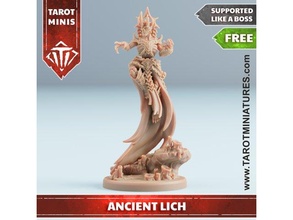 ancient lich free 3d print model in board games 3dexport stl dnd dungeons dragons rpg tabletop mini miniature supported support ttrpg boardgame undead zombie skeleton presupported vecna necromancer 3d print model - Mito3D