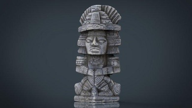 ancient maya figure 3d model in sculpture 3dexport azteca civilization game ready real time realistic statue totem tribal stone 3d print model - Mito3D