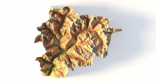 andorra stl terrain map landscape country relief geography continent mountain earth 3d print model - Mito3D