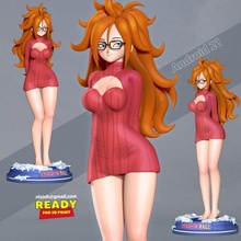 android 21 - dragon ball fanart 3d print model in woman 3dexport dragonball anime anime-character manga android18 statue figure christmas winter 3d print model - Mito3D