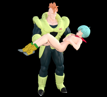 Android 16 portant bulma homme Dragon Ball 3d print model - Mito3D