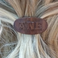 ane personalisierte oval Haar barrete 50-40 pin Namen anpassbare 3d print model - Mito3D