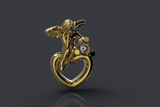 ange pendentif l'ange bijoux or 3d print model - Mito3D